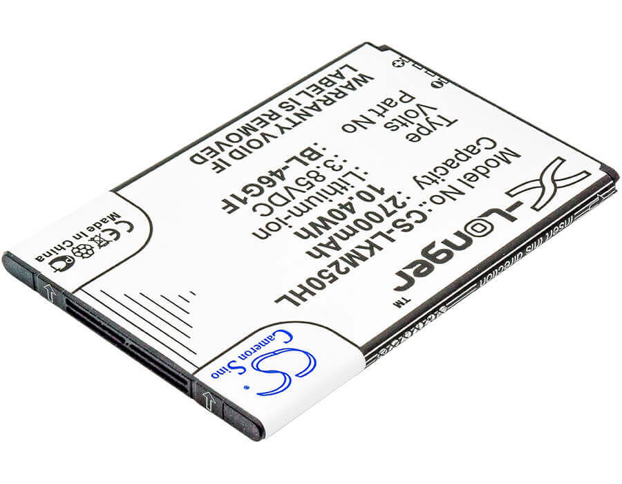 3.85V, Li-ion, 2700mAh, SmartPhone battery fits Lg, Bl-46g1f, Grace, Harmony, 10.4Wh Mobile, SmartPhone Cameron Sino Technology Limited (Smartphone)