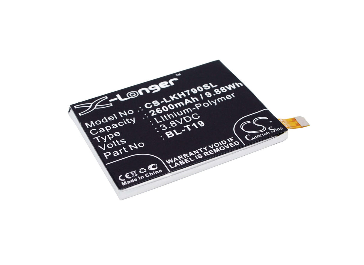 3.8V, Li-Polymer, 2600mAh, SmartPhone battery fits Google, Lg, Bl-t19, Nexus 5x, Nexus 5x Lte, 9.88Wh Mobile, SmartPhone Cameron Sino Technology Limited (Smartphone)