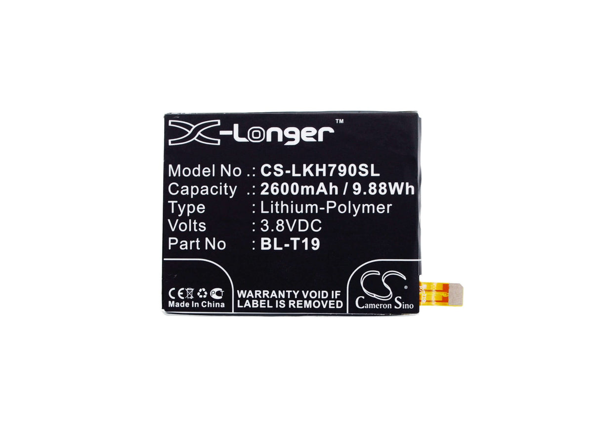 3.8V, Li-Polymer, 2600mAh, SmartPhone battery fits Google, Lg, Bl-t19, Nexus 5x, Nexus 5x Lte, 9.88Wh Mobile, SmartPhone Cameron Sino Technology Limited (Smartphone)