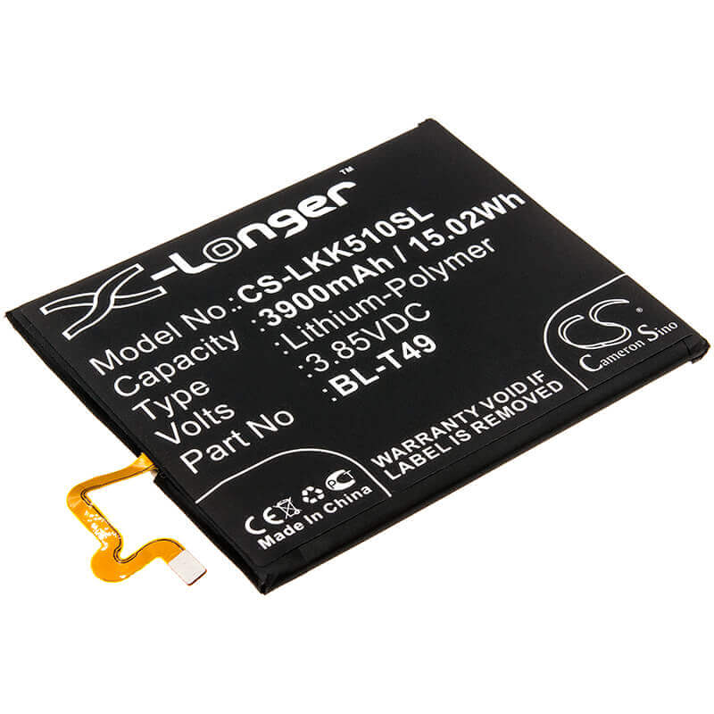 3.85V, Li-Polymer, 3900mAh, SmartPhone battery fits Lg, Bl-t49, K510, K51s, 15.02Wh Mobile, SmartPhone Cameron Sino Technology Limited (Smartphone)