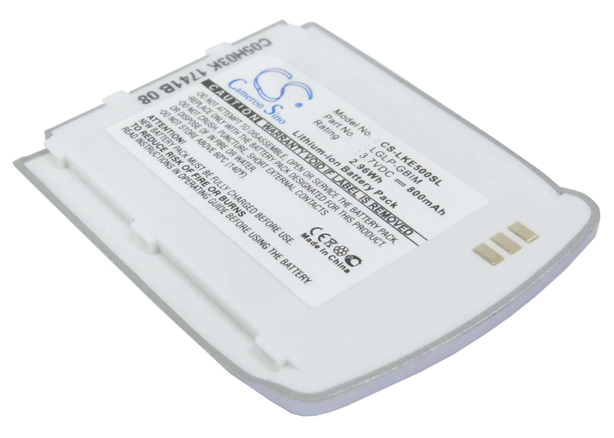 3.7V, Li-ion, 800mAh, SmartPhone battery fits Lg, Lglp-gbim, Ke500, Ke508, 2.96Wh Mobile, SmartPhone Cameron Sino Technology Limited (Suspended)