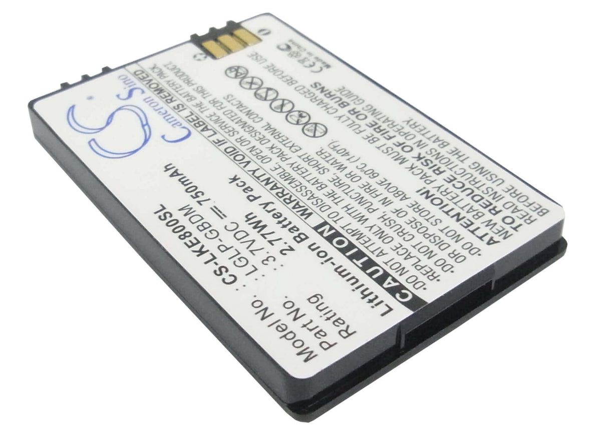 Battery For Lg Ke800, Kg90n 3.7v, 750mah - 2.78wh Batteries for Electronics Cameron Sino Technology Limited (Suspended)