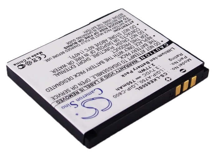 3.7V, Li-ion, 750mAh, SmartPhone battery fits Lg, Lgip-a750, Kb6100, Ke820, 2.78Wh Mobile, SmartPhone Cameron Sino Technology Limited (Smartphone)