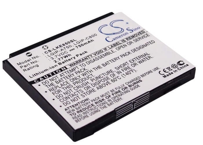 3.7V, Li-ion, 750mAh, SmartPhone battery fits Lg, Lgip-a750, Kb6100, Ke820, 2.78Wh Mobile, SmartPhone Cameron Sino Technology Limited (Smartphone)