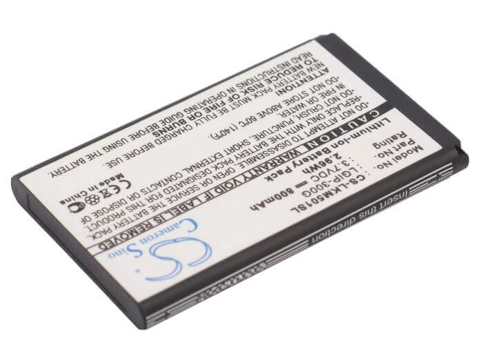 3.7V, Li-ion, 800mAh, SmartPhone battery fits Lg, Lgip-300g, Km501, 2.96Wh Mobile, SmartPhone Cameron Sino Technology Limited (Suspended)