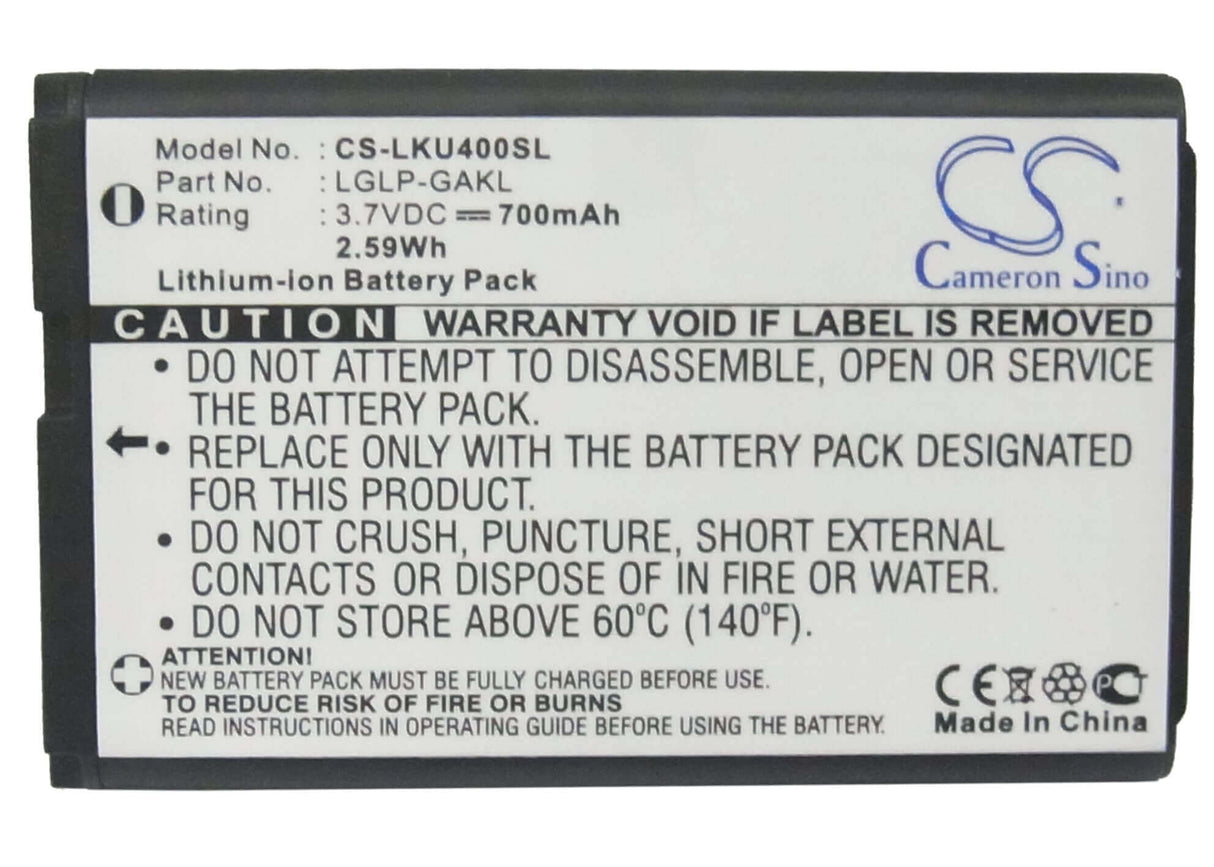 Battery For Lg Ku800 3.7v, 700mah - 2.59wh Batteries for Electronics Cameron Sino Technology Limited (Suspended)