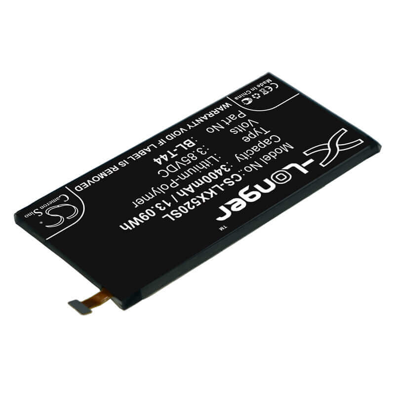 3.85V, Li-Polymer, 3400mAh, SmartPhone battery fits Lg, Bl-t44, K50 Lm-x520hm, L722dl, 13.09Wh Mobile, SmartPhone Cameron Sino Technology Limited (Smartphone)