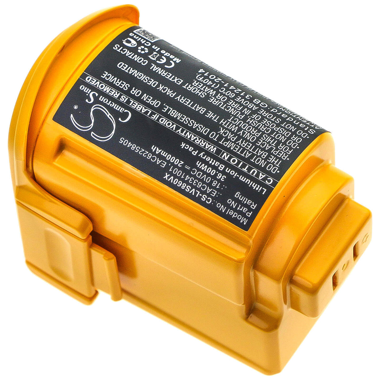 18.0V, Li-ion, 2000mAh, Vacuum battery fits Lg, Lg Vs8603swm, Vhb511bdb, Vhb511cdb, 36.00Wh Vacuum Cameron Sino Technology Limited (Suspended)