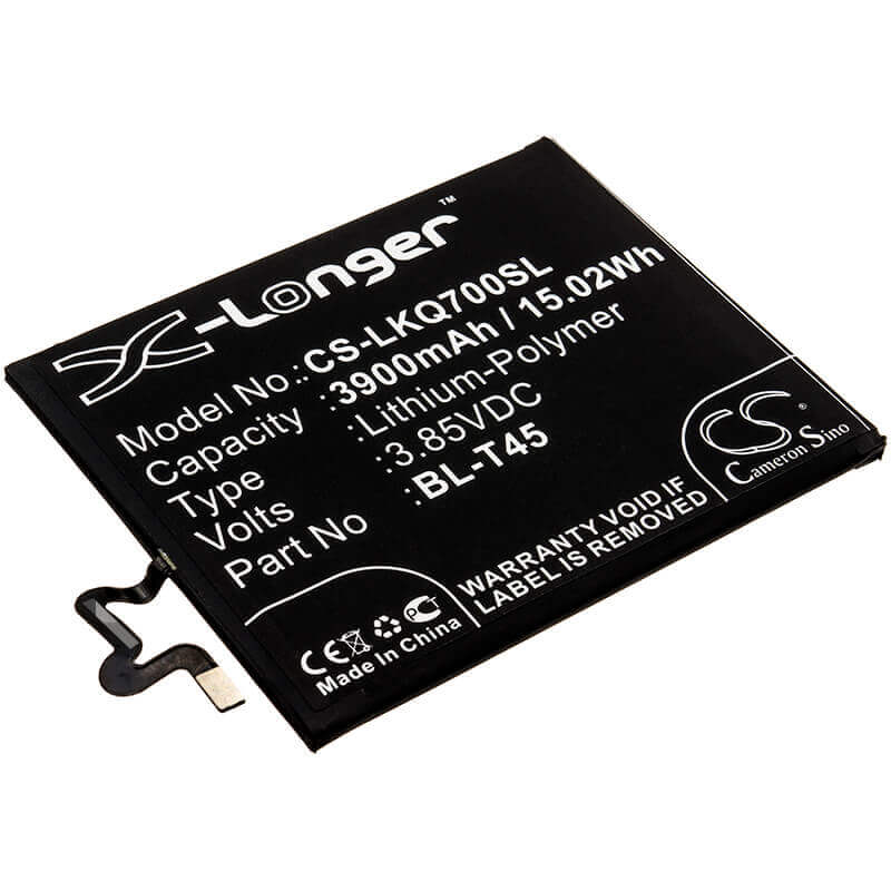 3.85V, Li-Polymer, 3900mAh, SmartPhone battery fits Lg, Bl-t45, K50s, K50s 2019, 15.02Wh Mobile, SmartPhone Cameron Sino Technology Limited (Smartphone)