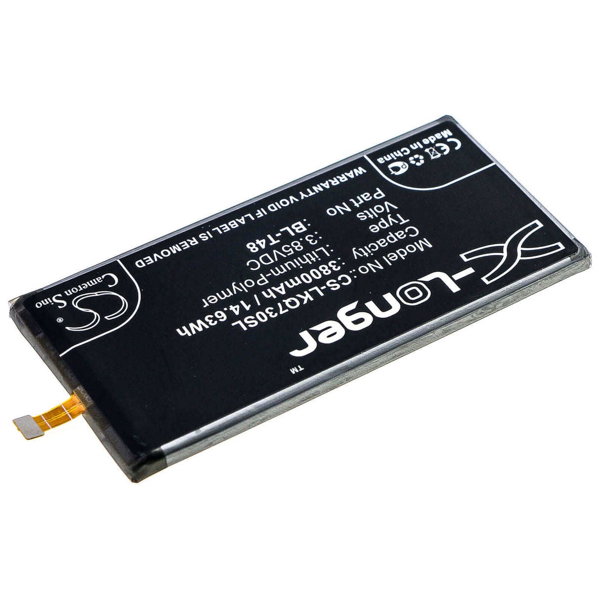 3.85V, Li-Polymer, 3800mAh, SmartPhone battery fits Lg, Bl-t48, Lmq730am4, Lmq730am4a, 14.63Wh Mobile, SmartPhone Cameron Sino Technology Limited (Smartphone)