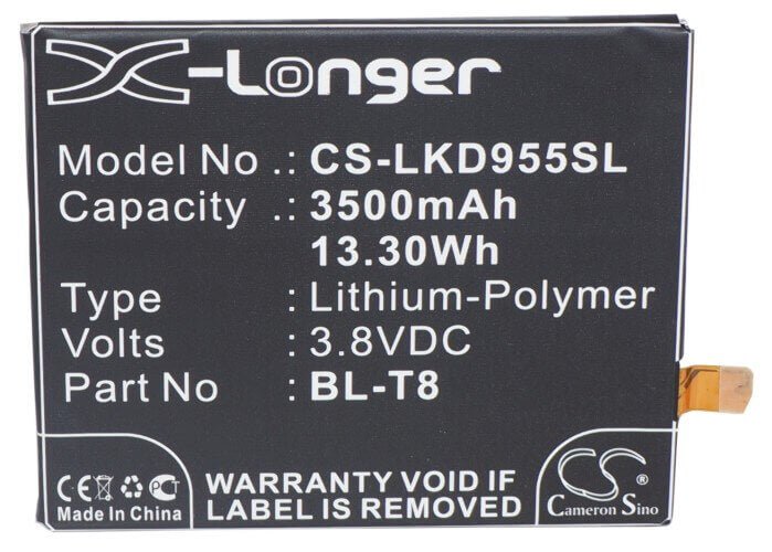 3.8V, Li-Polymer, 3500mAh, SmartPhone battery fits Lg, Bl-t8, Chameleon, D950, 13.3Wh Mobile, SmartPhone Cameron Sino Technology Limited (Smartphone)