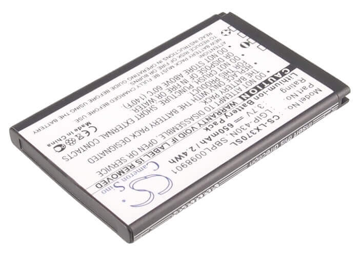 3.7V, Li-ion, 650mAh, SmartPhone battery fits Lg, Lgip-430n, 990g, C320, 2.41Wh Mobile, SmartPhone Cameron Sino Technology Limited (Smartphone)