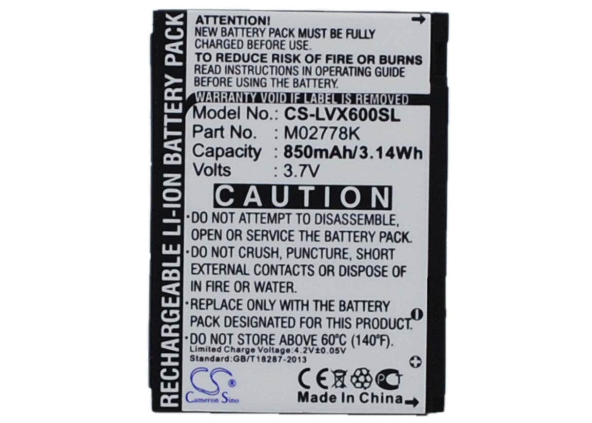 3,7 V, Li-ion, 850 mAh, batterie de smartphone compatible avec Sprint, Lg, Lgip-490a, Lotus, Lx600, 3,15 Wh Mobile, Smartphone Cameron Sino Technology Limited (Smartphone)