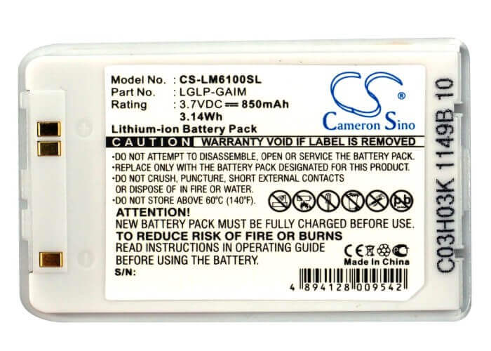 Battery For Lg M6100, G259, G258 3.7v, 850mah - 3.15wh Batteries for Electronics Cameron Sino Technology Limited (Suspended)