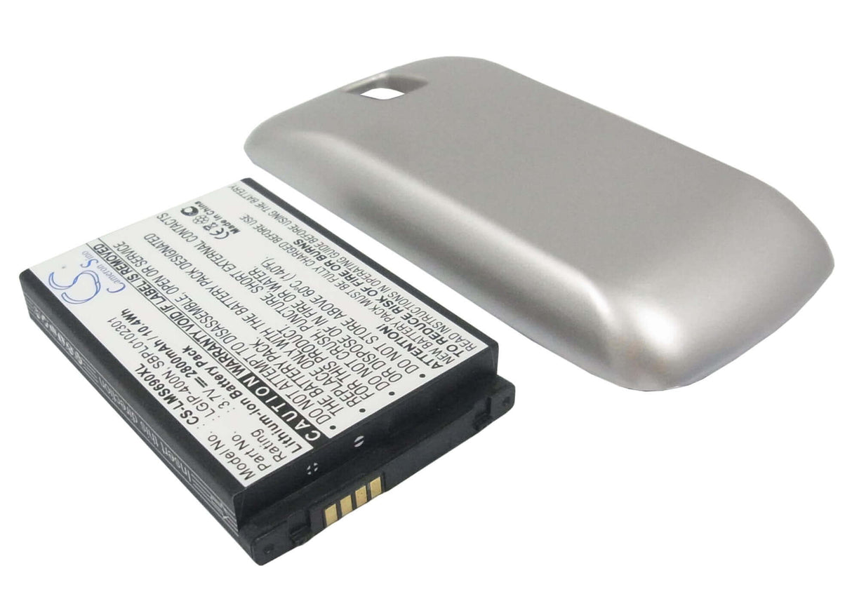 Batterie de smartphone 3.7V, Li-ion, 2800mAh, compatible avec Lg, Lgip-400n, Ms690, Optimus M, 10.36Wh Mobile, SmartPhone Cameron Sino Technology Limited (Smartphone)