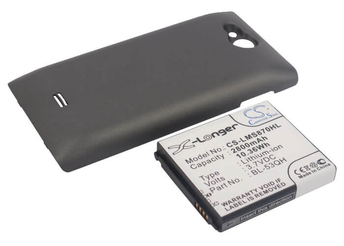 3.7V, Li-ion, 2800mAh, SmartPhone battery fits Lg, Bl-53qh, Lgms870, Ms870, 10.36Wh Mobile, SmartPhone Cameron Sino Technology Limited (Suspended)