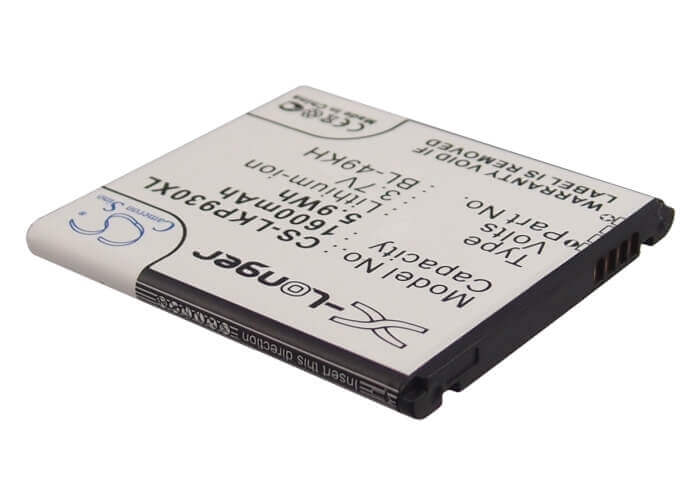 3.7V, Li-ion, 1600mAh, SmartPhone battery fits Lg, Verizon, Bl-49kh, Lu6200, Nitro Hd, 5.92Wh Mobile, SmartPhone Cameron Sino Technology Limited (Smartphone)