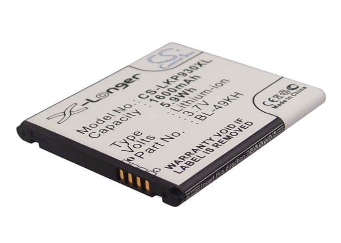 3.7V, Li-ion, 1600mAh, SmartPhone battery fits Lg, Verizon, Bl-49kh, Lu6200, Nitro Hd, 5.92Wh Mobile, SmartPhone Cameron Sino Technology Limited (Smartphone)