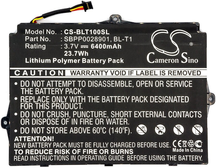 Battery For Lg Optimus Pad V900, Optimus Pad L-06c 3.7v, 6400mah - 23.68wh Tablet Cameron Sino Technology Limited (Suspended)