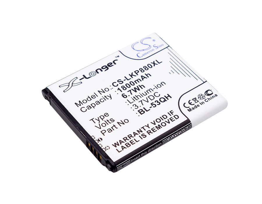 3.7V, Li-ion, 1800mAh, SmartPhone battery fits Lg, Metropcs, Bl-53qh, Escape, F160k, 6.66Wh Mobile, SmartPhone Cameron Sino Technology Limited (Smartphone)