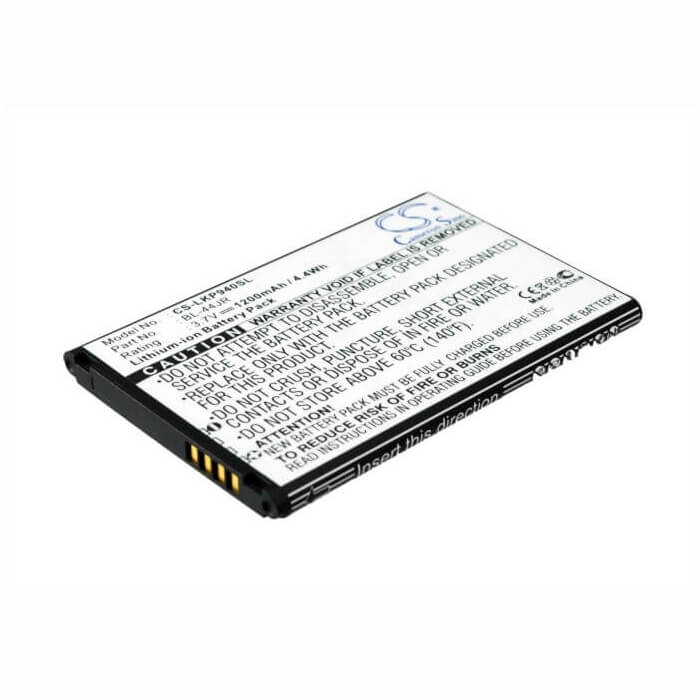 3.7V, Li-ion, 1200mAh, SmartPhone battery fits Lg, Bl-44jr, K2, Ku5400, 4.44Wh Mobile, SmartPhone Cameron Sino Technology Limited (Smartphone)