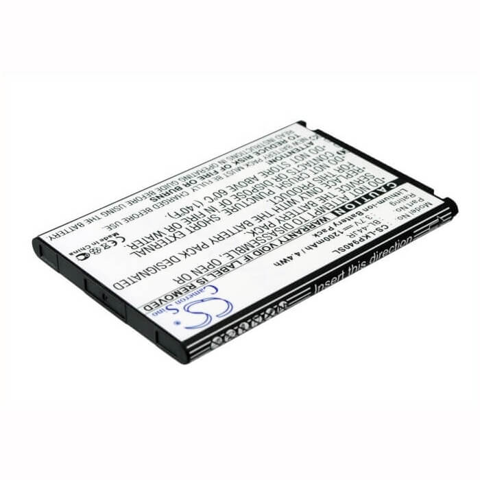 3.7V, Li-ion, 1200mAh, SmartPhone battery fits Lg, Bl-44jr, K2, Ku5400, 4.44Wh Mobile, SmartPhone Cameron Sino Technology Limited (Smartphone)