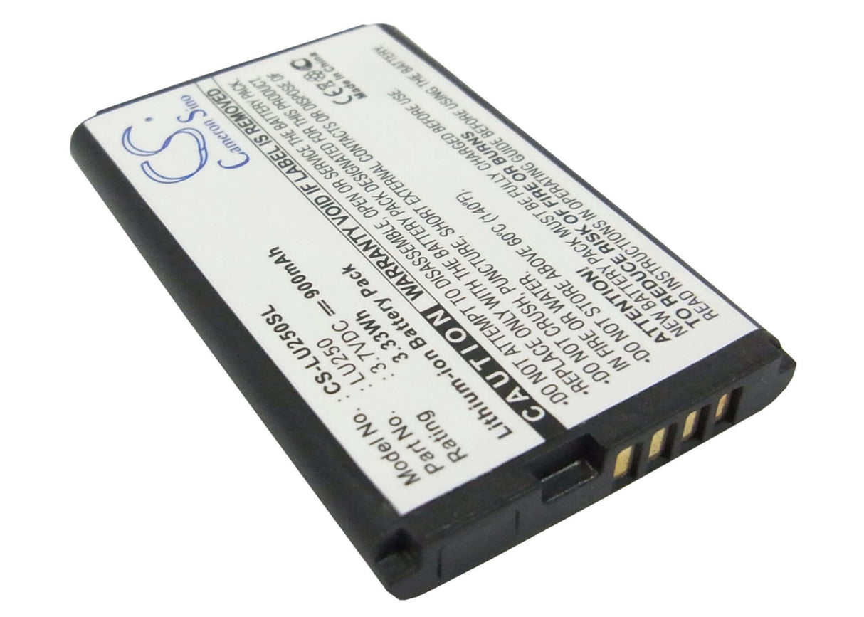 3.7V, Li-ion, 900mAh, SmartPhone battery fits Lg, U250, 3.33Wh Mobile, SmartPhone Cameron Sino Technology Limited (Suspended)