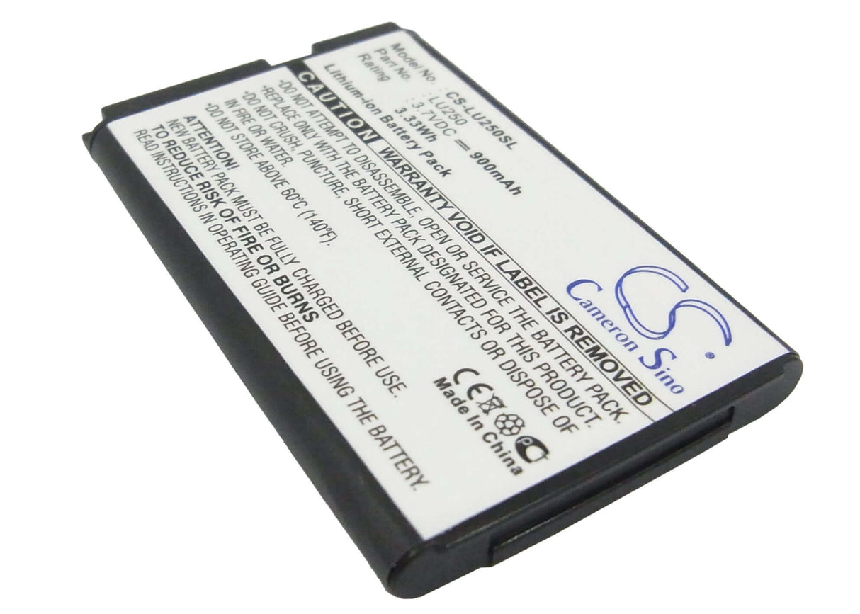 3.7V, Li-ion, 900mAh, SmartPhone battery fits Lg, U250, 3.33Wh Mobile, SmartPhone Cameron Sino Technology Limited (Suspended)