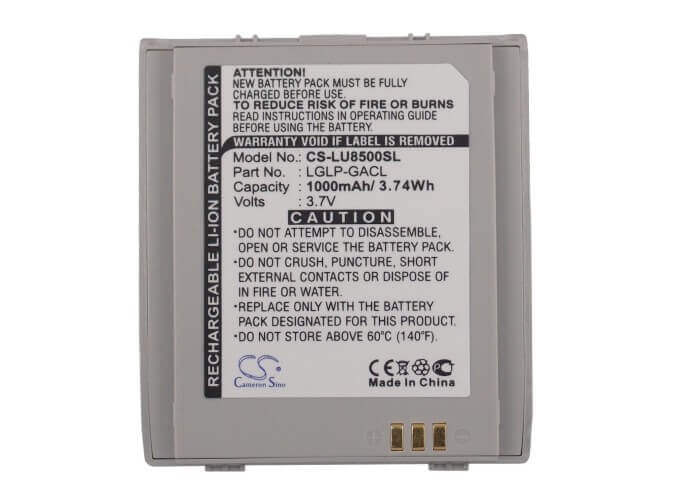 Battery For Lg U8500, U880, U8880 3.7v, 1000mah - 3.70wh Batteries for Electronics Cameron Sino Technology Limited (Suspended)