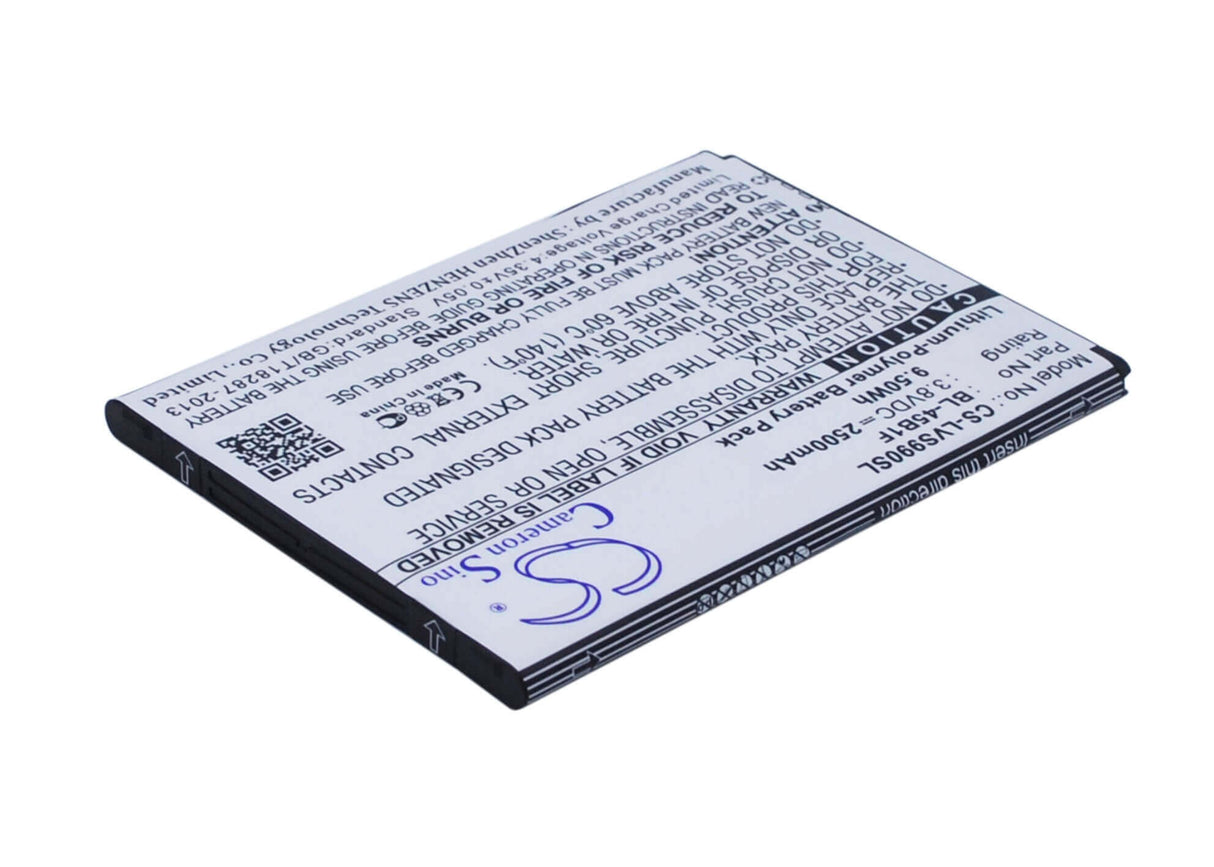 3.8V, Li-Polymer, 2500mAh, SmartPhone battery fits Lg, Bl-45b1f, F600, F720s, 9.5Wh Mobile, SmartPhone Cameron Sino Technology Limited (Smartphone)