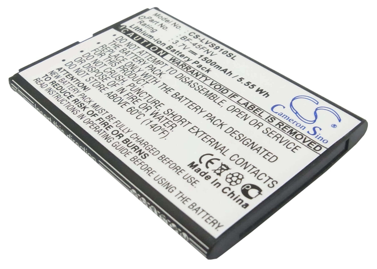 3.7V, Li-ion, 1500mAh, SmartPhone battery fits Verizon, Metropcs, Lg, Bf-45fnv, Bryce, Esteem 4g, 5.55Wh Mobile, SmartPhone Cameron Sino Technology Limited (Smartphone)