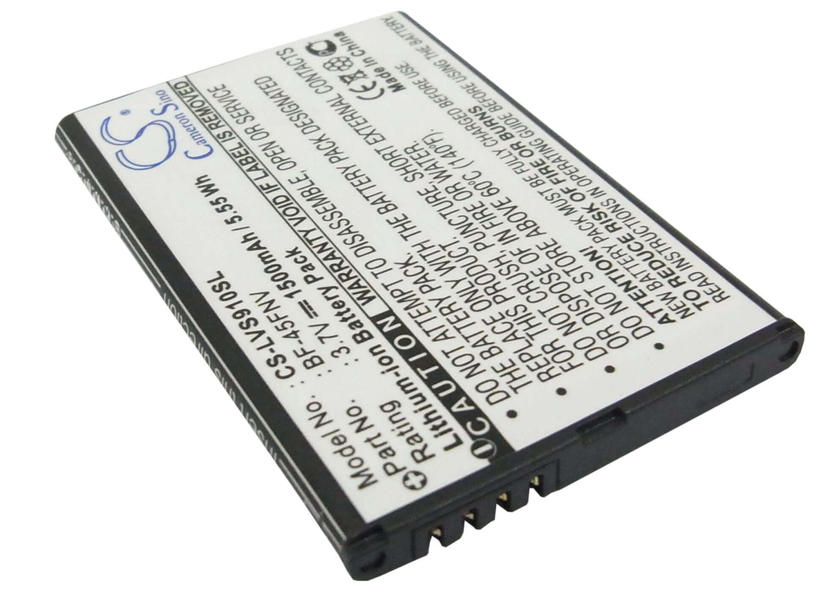 3.7V, Li-ion, 1500mAh, SmartPhone battery fits Verizon, Metropcs, Lg, Bf-45fnv, Bryce, Esteem 4g, 5.55Wh Mobile, SmartPhone Cameron Sino Technology Limited (Smartphone)