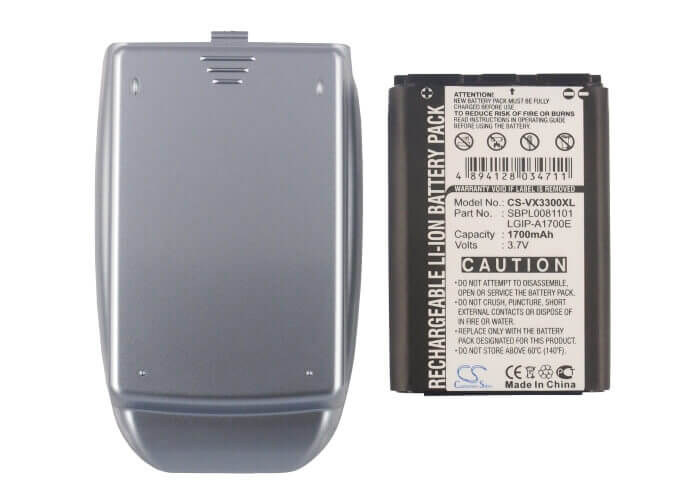 3.7V, Li-ion, 1700mAh, SmartPhone battery fits Lg, Lgip-a1700e, Vx3300, 6.29Wh Mobile, SmartPhone Cameron Sino Technology Limited (Suspended)