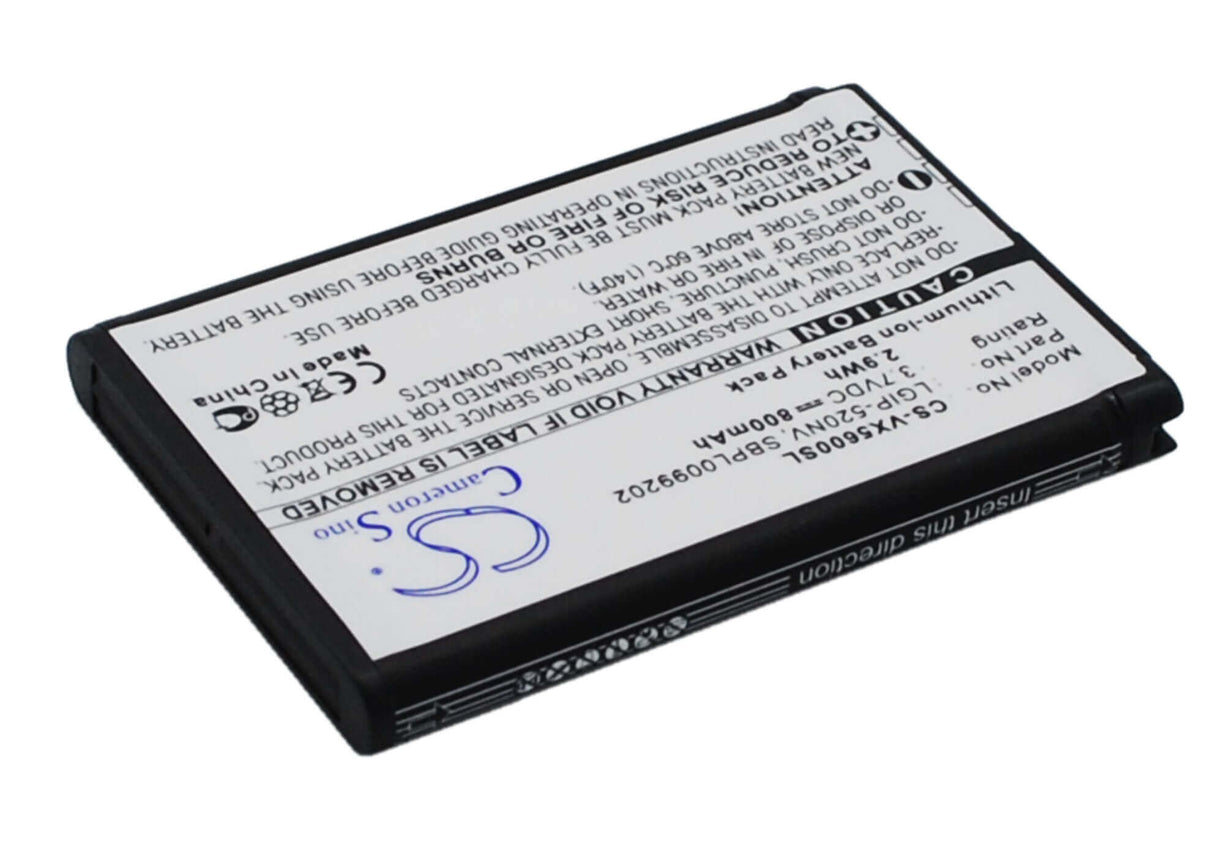 3.7V, Li-ion, 800mAh, SmartPhone battery fits Lg, Verizon, Lgip-520nv, Accolade, Cosmos Touch Vn270, 2.96Wh Mobile, SmartPhone Cameron Sino Technology Limited (Smartphone)