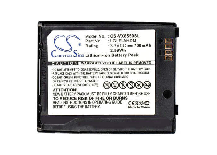 Battery For Lg Vx8550, Vx-8550, Vx-8550 Chocolate 3.7v, 700mah - 2.59wh Batteries for Electronics Cameron Sino Technology Limited (Suspended)