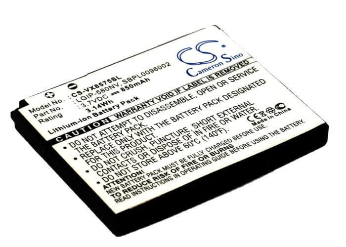 3.7V, Li-ion, 850mAh, SmartPhone battery fits Lg, Lgip-580nv, Chocolate Touch, Touch Ax8575, 3.15Wh Mobile, SmartPhone Cameron Sino Technology Limited (Suspended)