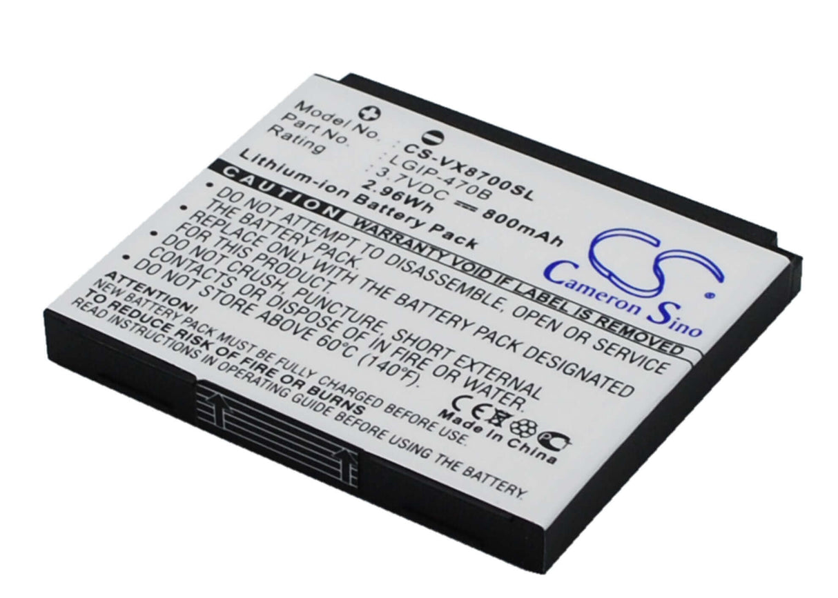 Battery For Lg Vx8700, Vx-8700, Vx8700 Shine 3.7v, 800mah - 2.96wh Batteries for Electronics Cameron Sino Technology Limited (Suspended)