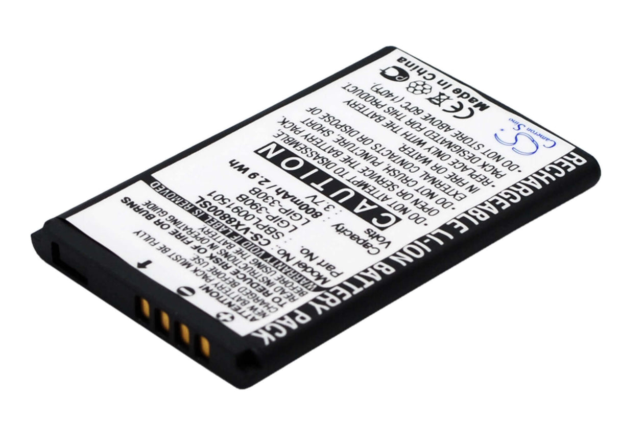 3.7V, Li-ion, 800mAh, SmartPhone battery fits Lg, Lgip-330b, Vx8800, Vx8800 Venus, 2.96Wh Mobile, SmartPhone Cameron Sino Technology Limited (Suspended)