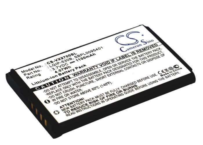Battery For Lg Vx9600, Vx9700, Vx9700 Dare 3.7v, 1100mah - 4.07wh Batteries for Electronics Cameron Sino Technology Limited (Suspended)