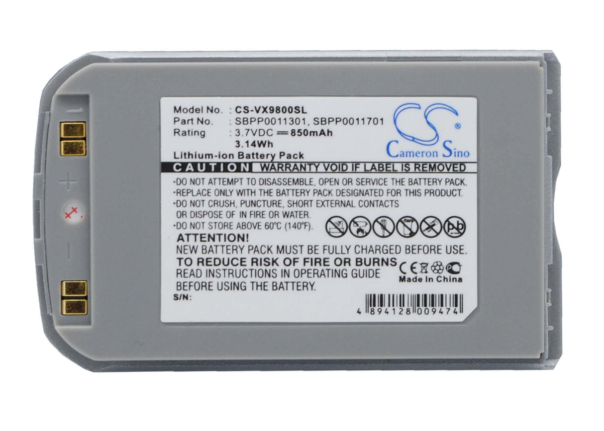 3.7V, Li-ion, 850mAh, SmartPhone battery fits Lg, Sbpp0011301, V, Vx9800, 3.15Wh Mobile, SmartPhone Cameron Sino Technology Limited (Smartphone)