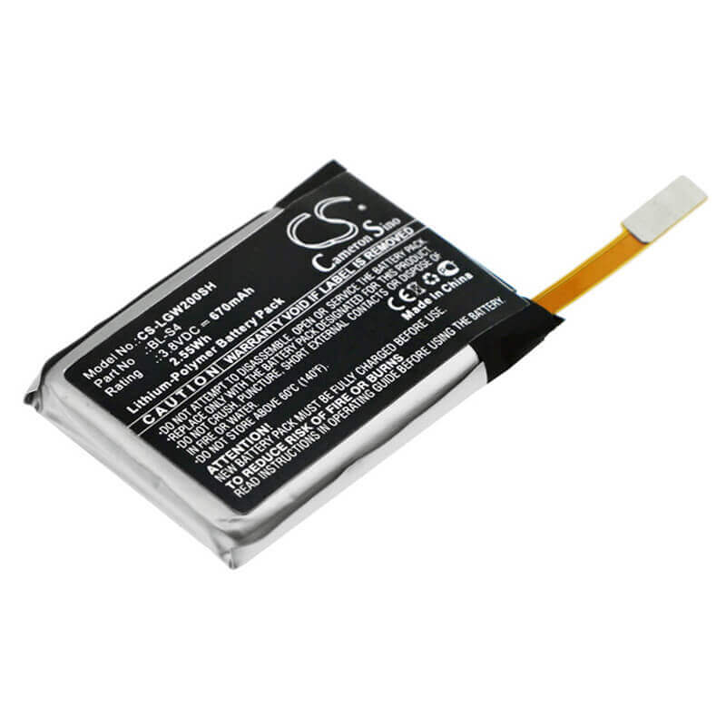 3.8V, Li-Polymer, 670mAh, Smartwatch battery fits Lg, Bl-s4, W200, Watch Urbane Lte, 2.55Wh Smartwatch Cameron Sino Technology Limited