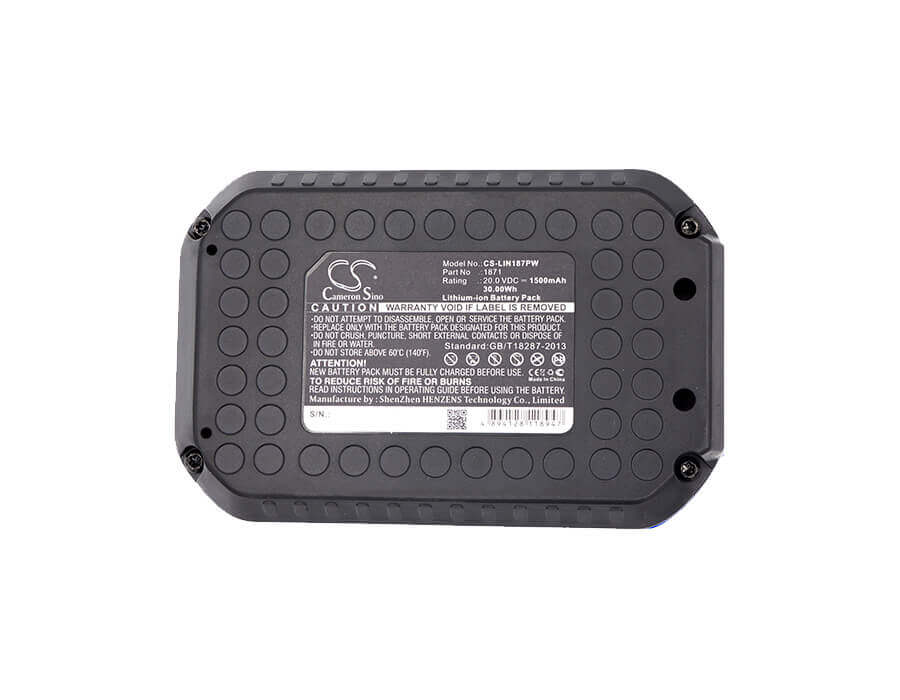Battery For Lincoln, Lin-1882, Lin-1884, Powerluber Grease Gun 20v 20v, 1500mah - 30.00wh Batteries for Electronics Cameron Sino Technology Limited (Suspended)