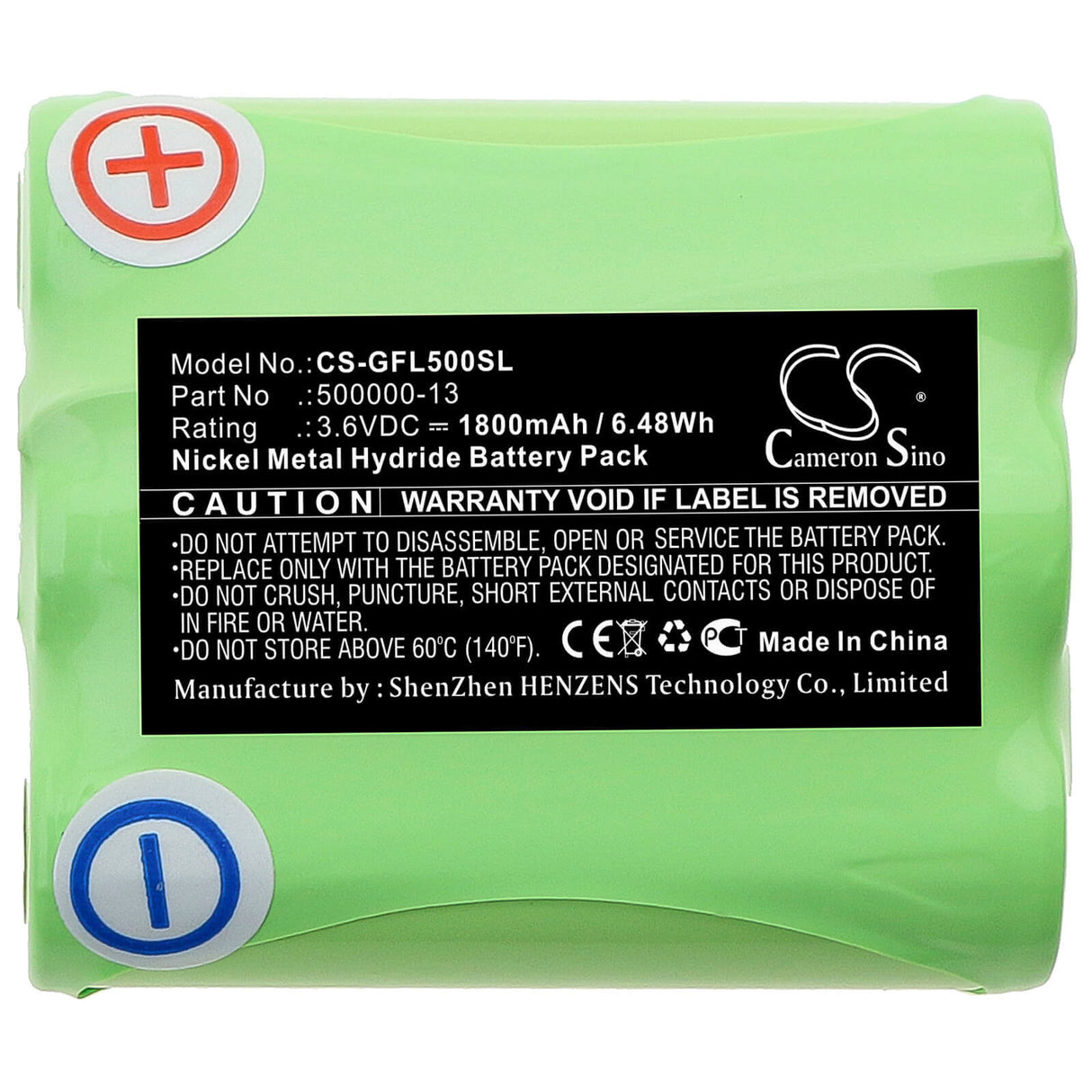 3.6V, Ni-MH, 1800mAh, Equipment battery fits Geo-fennel, 500000-13, Multi-Liner FL 50, Multi-liner Fl 50 Plus, 6.48Wh Equipment, Survey, Test Cameron Sino Technology Limited