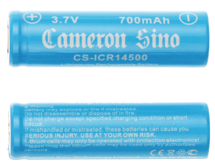 Piles lithium-ion AA à tête plate, 2 pièces par paquet, 14500 3.7v, 700mah - 2.59wh 14500 Cameron Sino Technology Limited