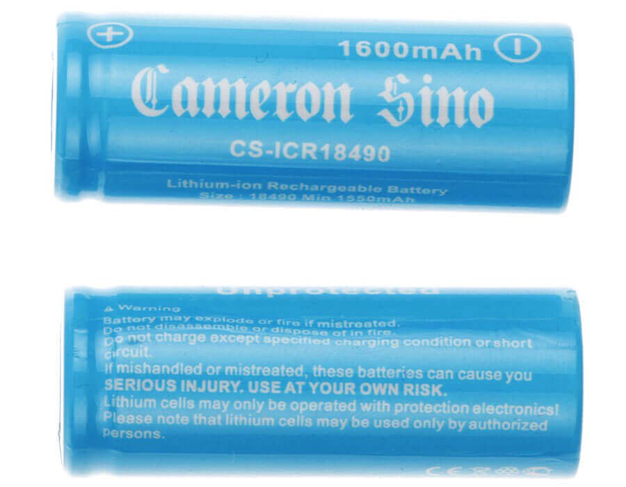 Cameron Sino CS-ICR18490NE 18490/18500 Battery 2pcs 3.7V 18490 Cameron Sino Technology Limited