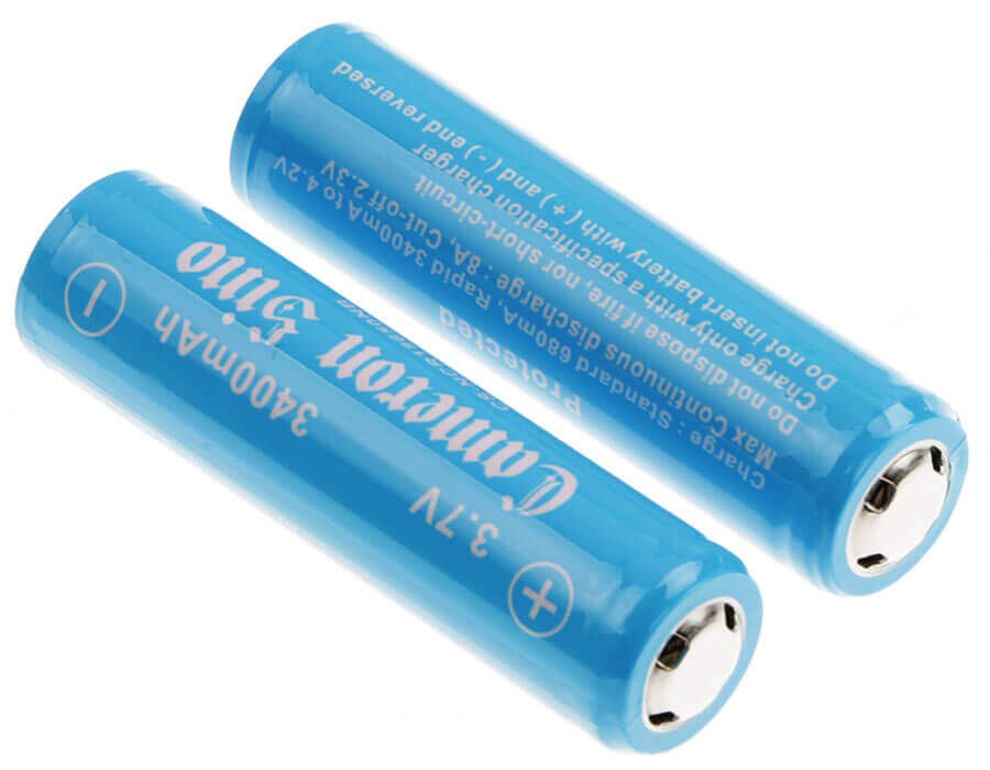 Lithium Ion Battery, 2pcs of 18650 Pack With Pcb Protection 3.7v, 3400mah 18650 Cameron Sino Technology Limited