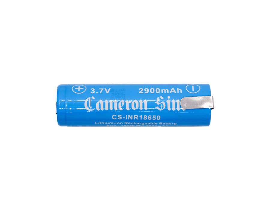 18650 Lithium Ion battery, 2pcs With Reverse Solder Tabs 3.7v, 2900mah - 10.73wh 18650 Cameron Sino Technology Limited