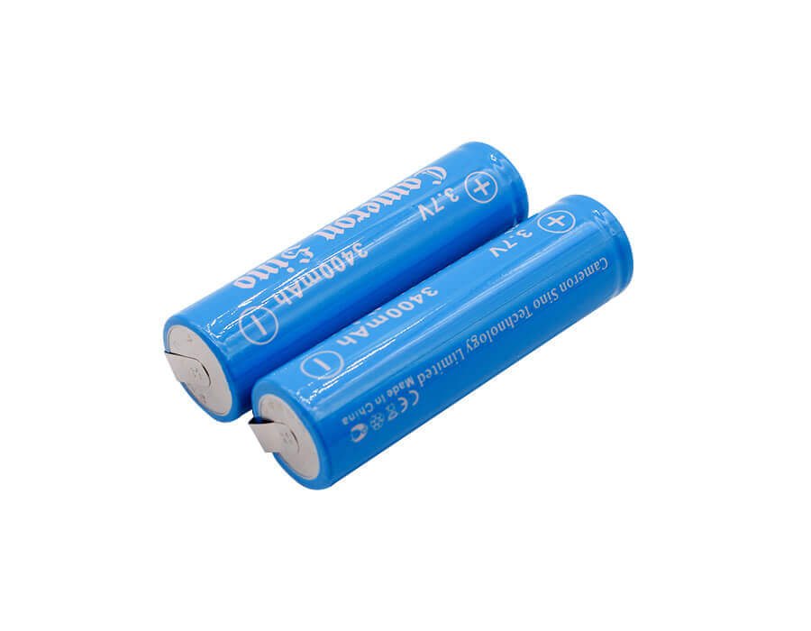 18650 Lithium Ion battery, 2pcs With Solder Tabs same direction 3.7v, 3400mah - 12.58wh 18650 Cameron Sino Technology Limited