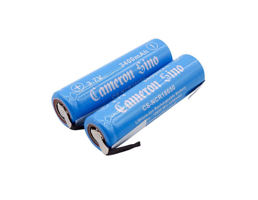 18650 Lithium Ion battery, 2pcs With Solder Tabs same direction 3.7v, 3400mah - 12.58wh 18650 Cameron Sino Technology Limited