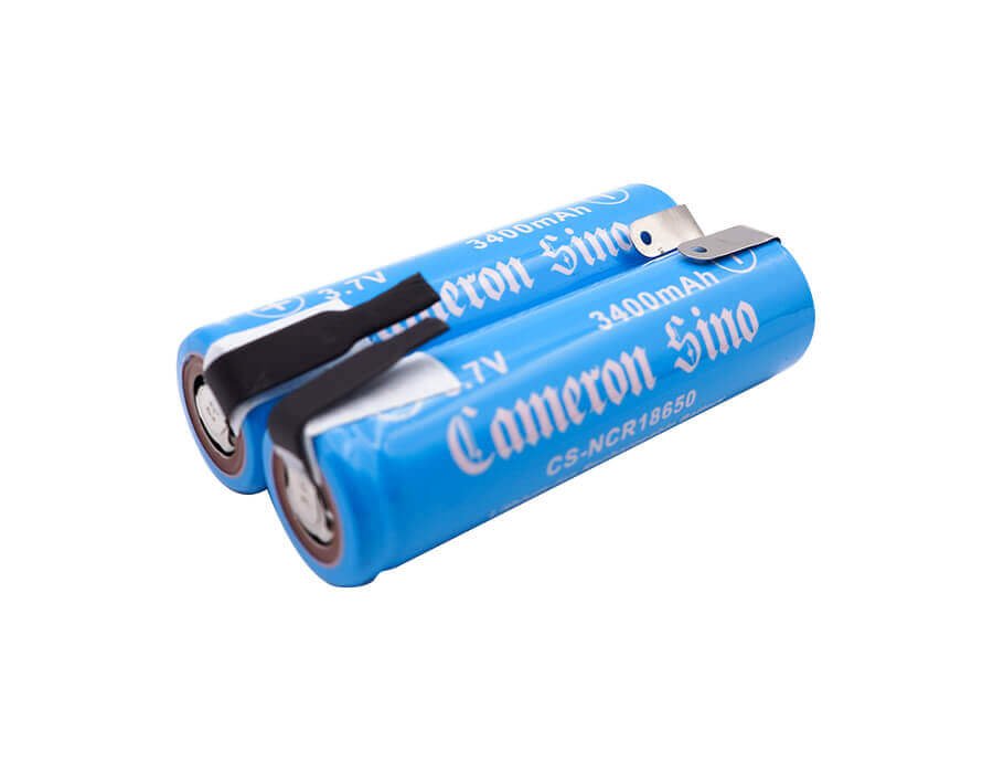 18650, Lithium Ion battery, 2pcs same direction Tabs 3.7v, 3400mah - 12.58wh 18650 Cameron Sino Technology Limited
